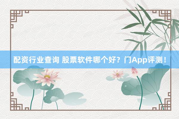 配资行业查询 股票软件哪个好？门App评测！