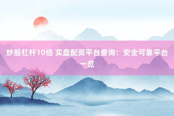 炒股杠杆10倍 实盘配资平台查询：安全可靠平台一览
