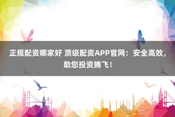 正规配资哪家好 顶级配资APP官网：安全高效，助您投资腾飞！