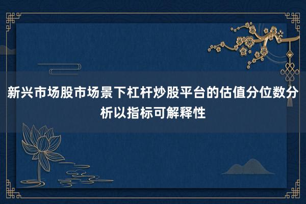 新兴市场股市场景下杠杆炒股平台的估值分位数分析以指标可解释性